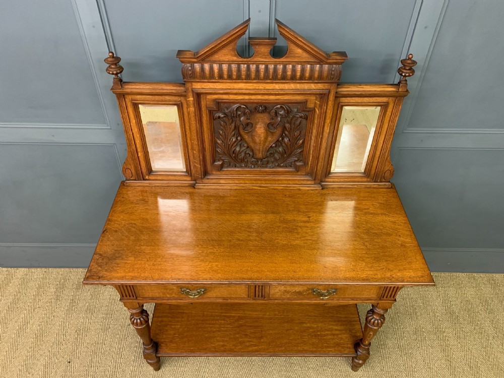 Victorian Carved Oak Table View VIII
