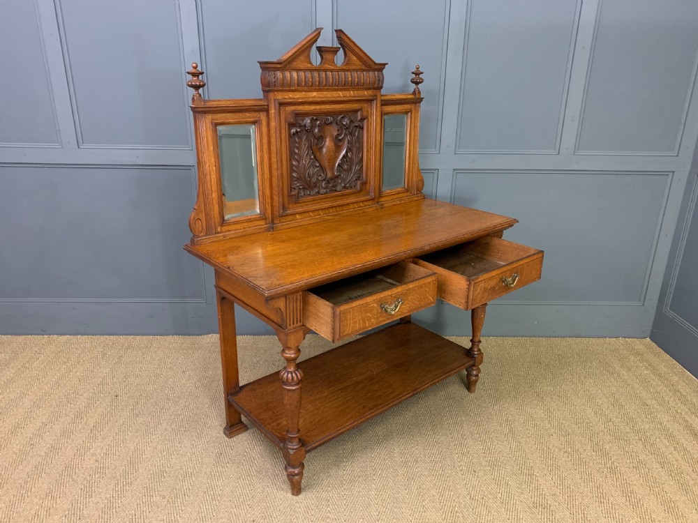 Victorian Carved Oak Table View XIII