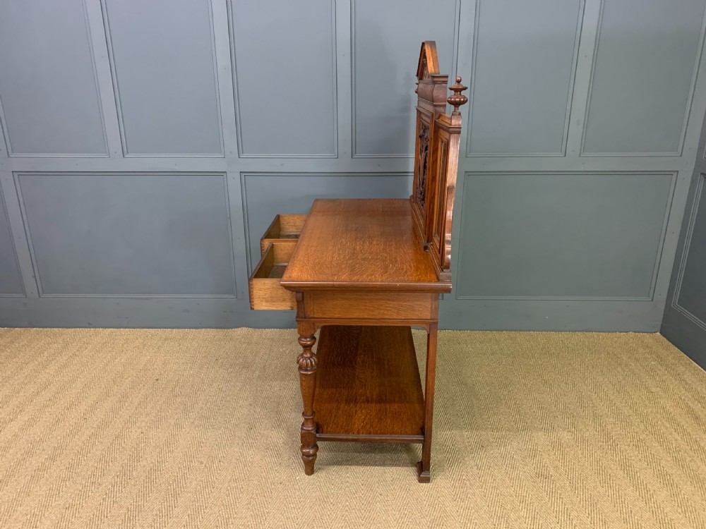 Victorian Carved Oak Table View XVII