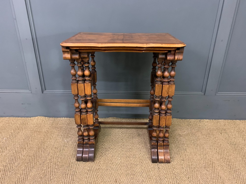 Burr Walnut Nest of 3 Tables View IV