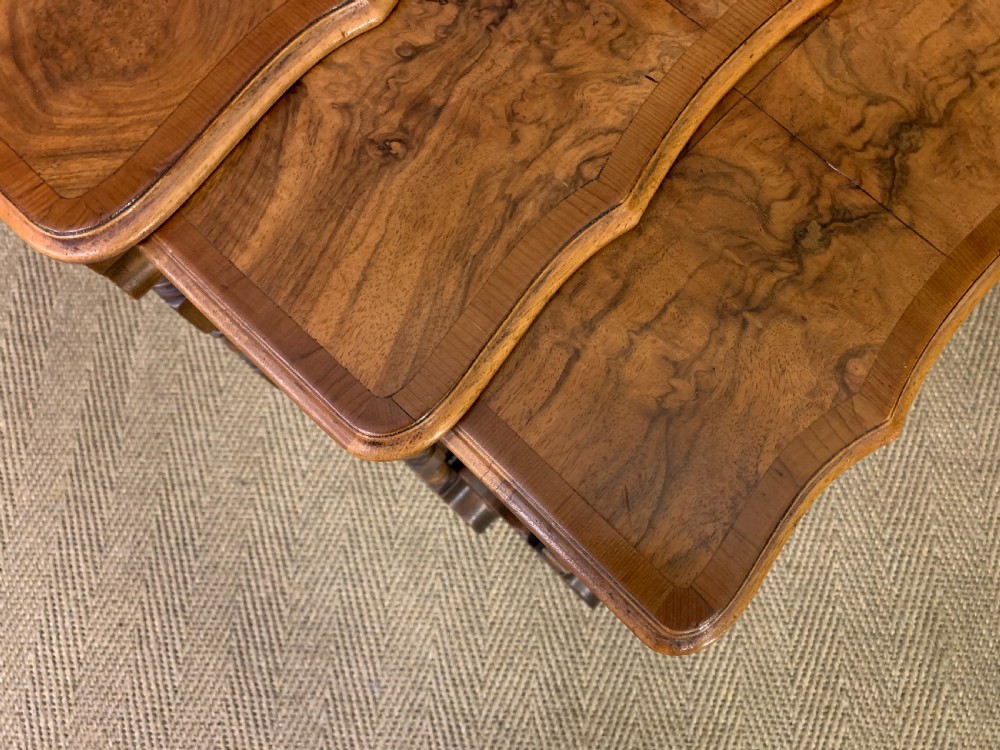 Burr Walnut Nest of 3 Tables View VII