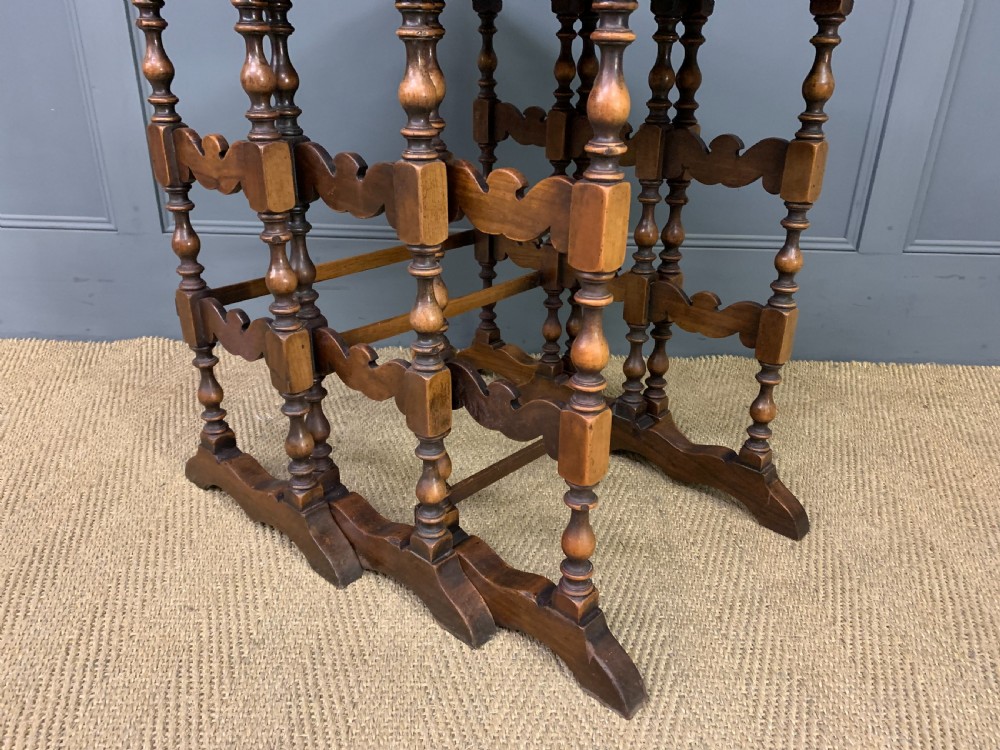 Burr Walnut Nest of 3 Tables View VIII