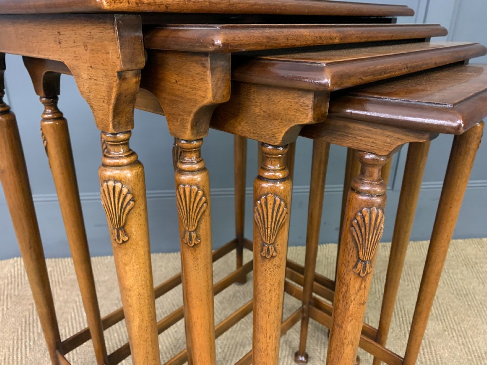 Burr Walnut Nest of 4 Tables View VIII