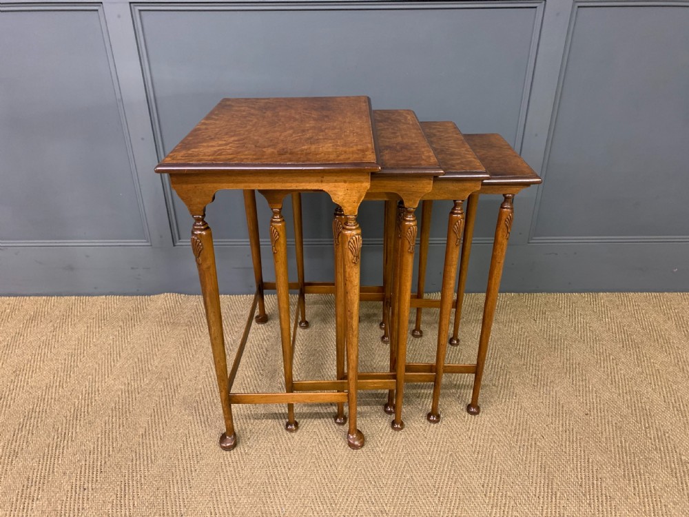 Burr Walnut Nest of 4 Tables View IX