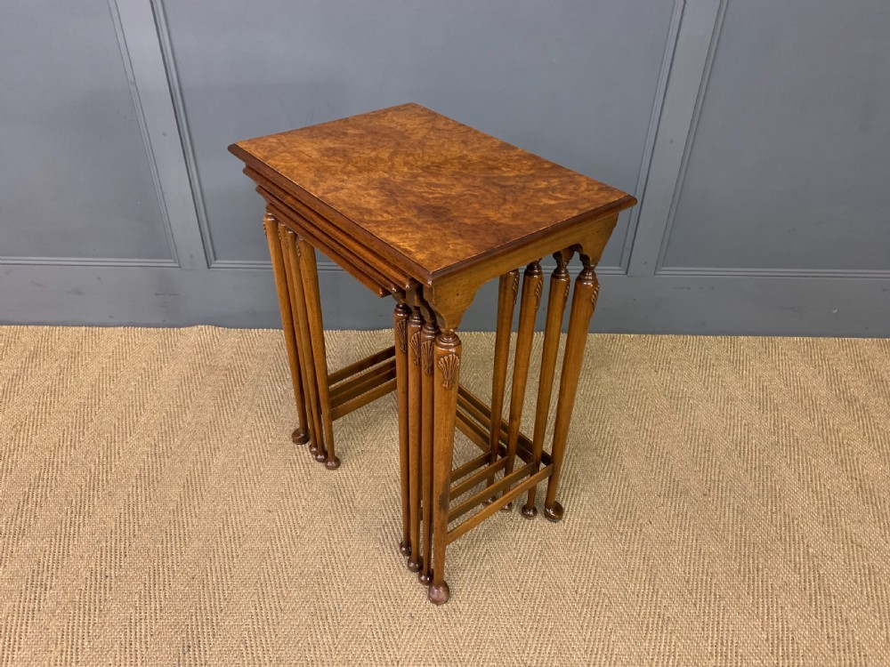 Burr Walnut Nest of 4 Tables View X
