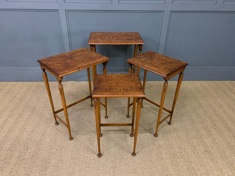 Burr Walnut Nest of 4 Tables View XI
