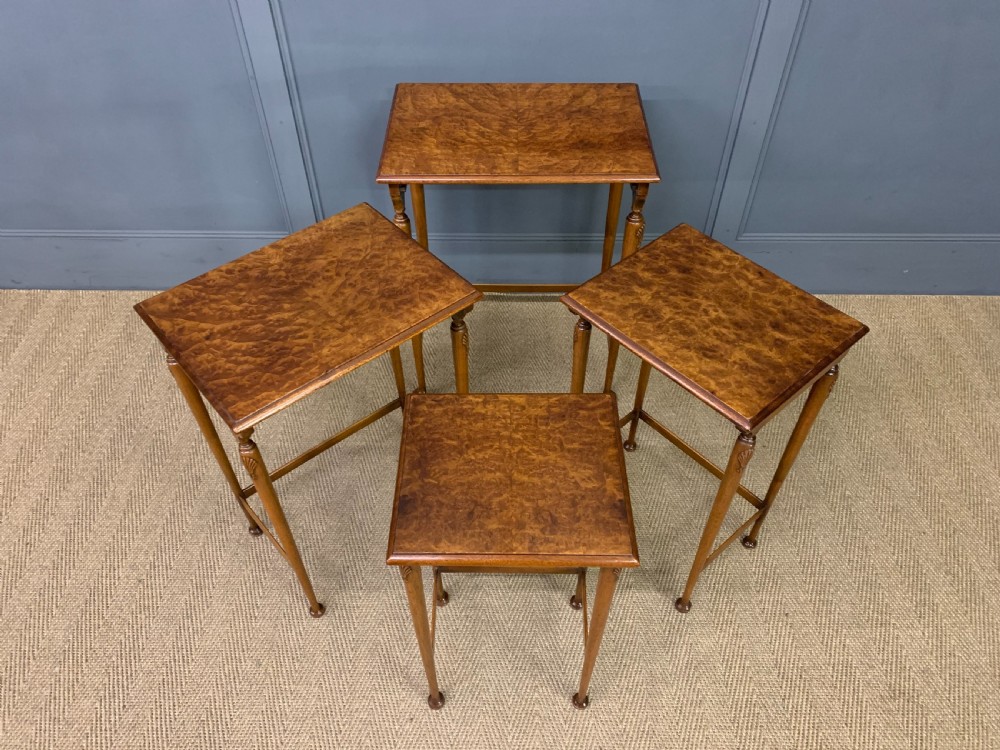 Burr Walnut Nest of 4 Tables View XII