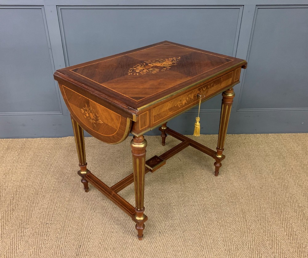 Inlaid Rosewood Flap Table