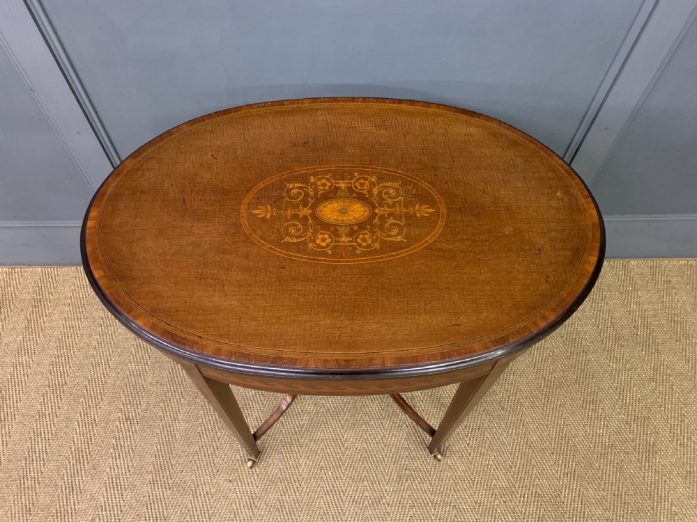 Edwardian Inlaid Mahogany Occasional Table View VI