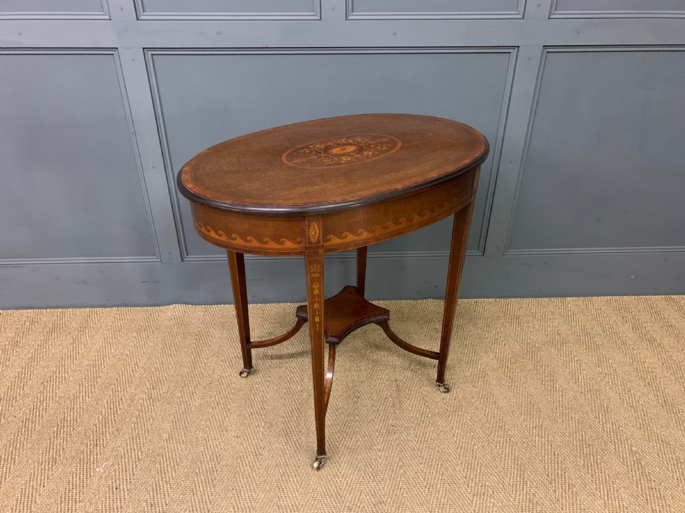 Edwardian Inlaid Mahogany Occasional Table View VII