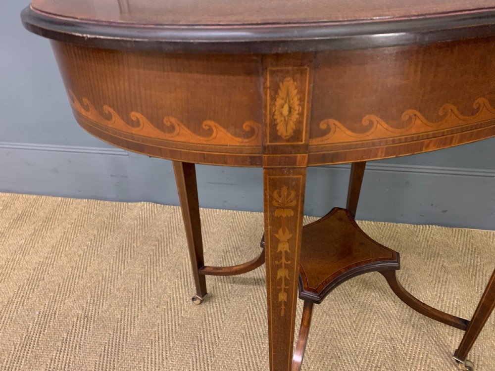 Edwardian Inlaid Mahogany Occasional Table View VIII