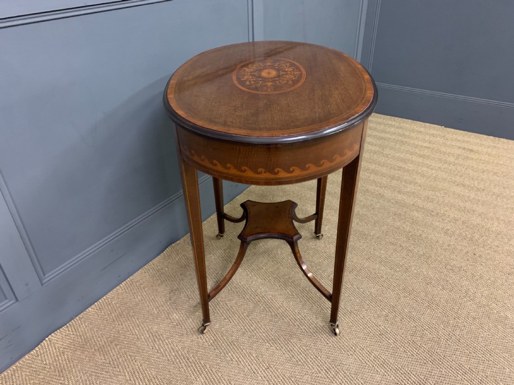 Edwardian Inlaid Mahogany Occasional Table View IX