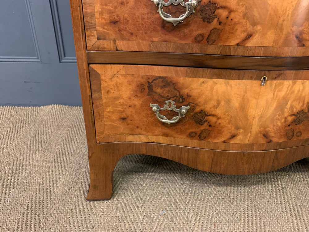 Burr Walnut Serpentine Chest of Drawers View VII