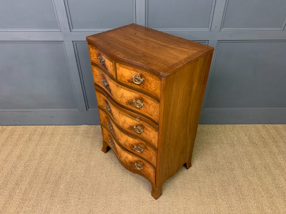 Burr Walnut Serpentine Chest of Drawers View XIV