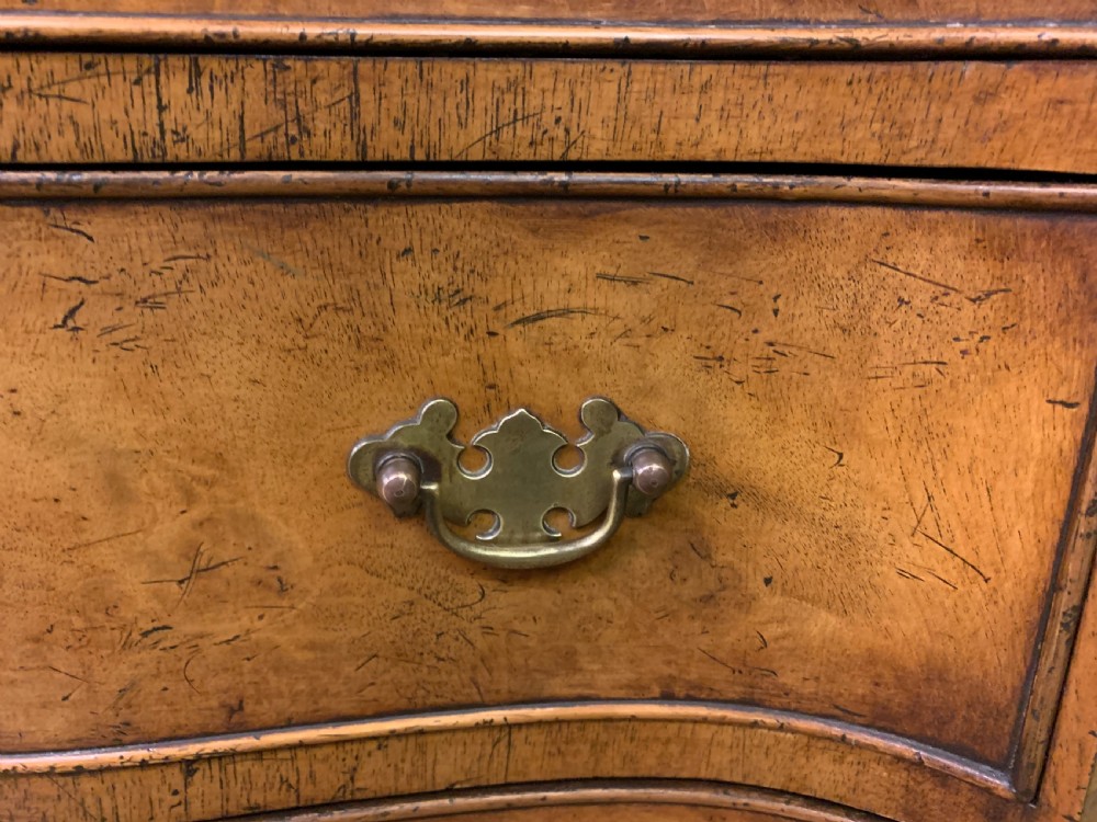 Burr Walnut Serpentine Fronted Chest of Drawers View VI