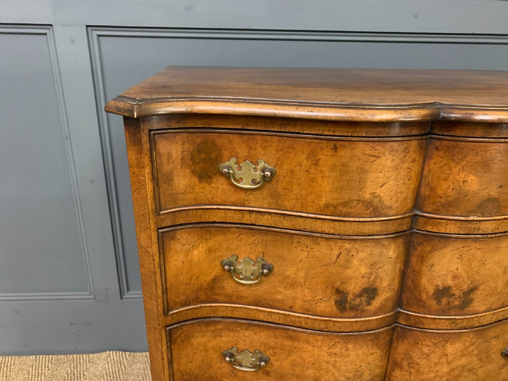 Burr Walnut Serpentine Fronted Chest of Drawers View VIII