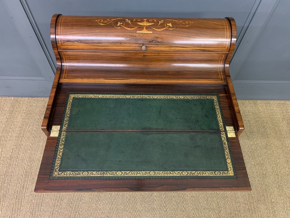 Victorian Inlaid Rosewood Cylinder Top Desk by Jas Shoolbred View XIX