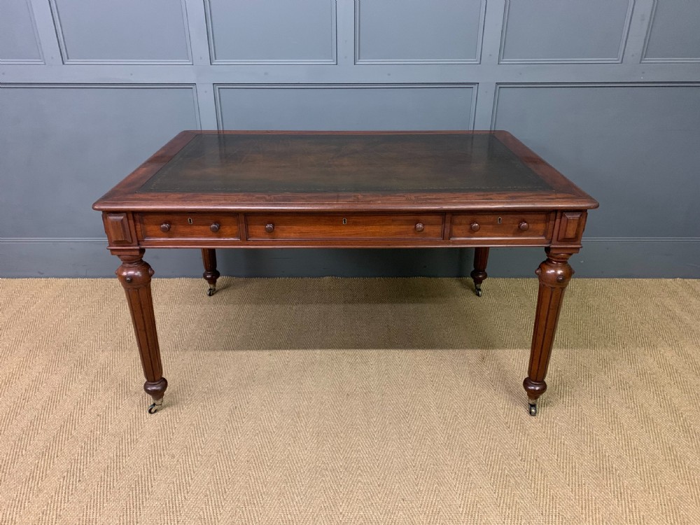 Victorian Mahogany 3 Drawer Writing Table View II