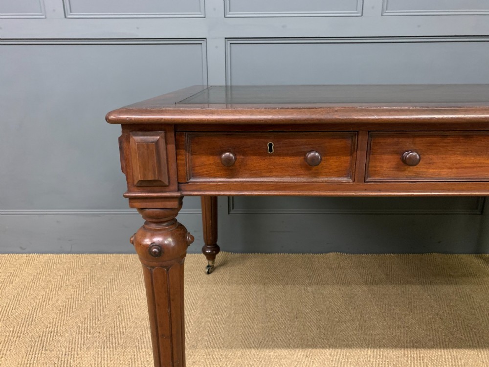 Victorian Mahogany 3 Drawer Writing Table View V