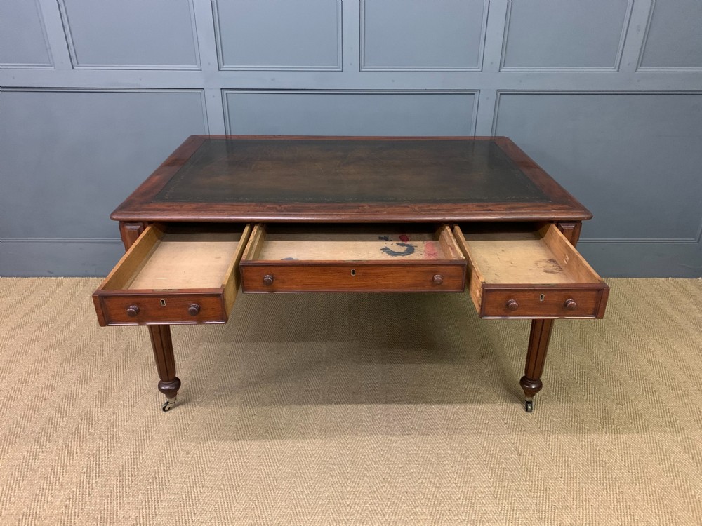 Victorian Mahogany 3 Drawer Writing Table View VIII