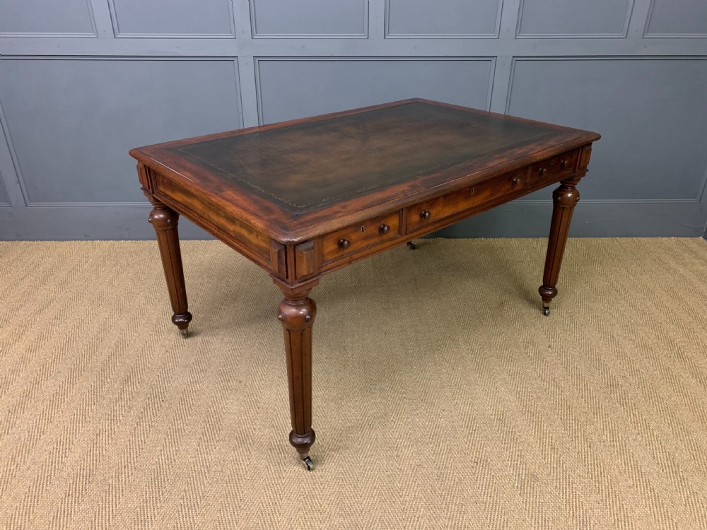 Victorian Mahogany 3 Drawer Writing Table View IX
