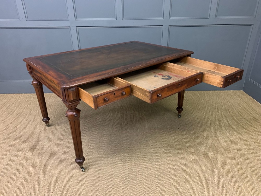 Victorian Mahogany 3 Drawer Writing Table View XIII