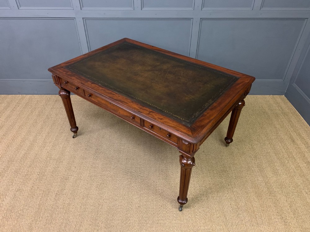 Victorian Mahogany 3 Drawer Writing Table View XIV