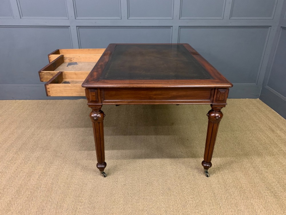 Victorian Mahogany 3 Drawer Writing Table View XV