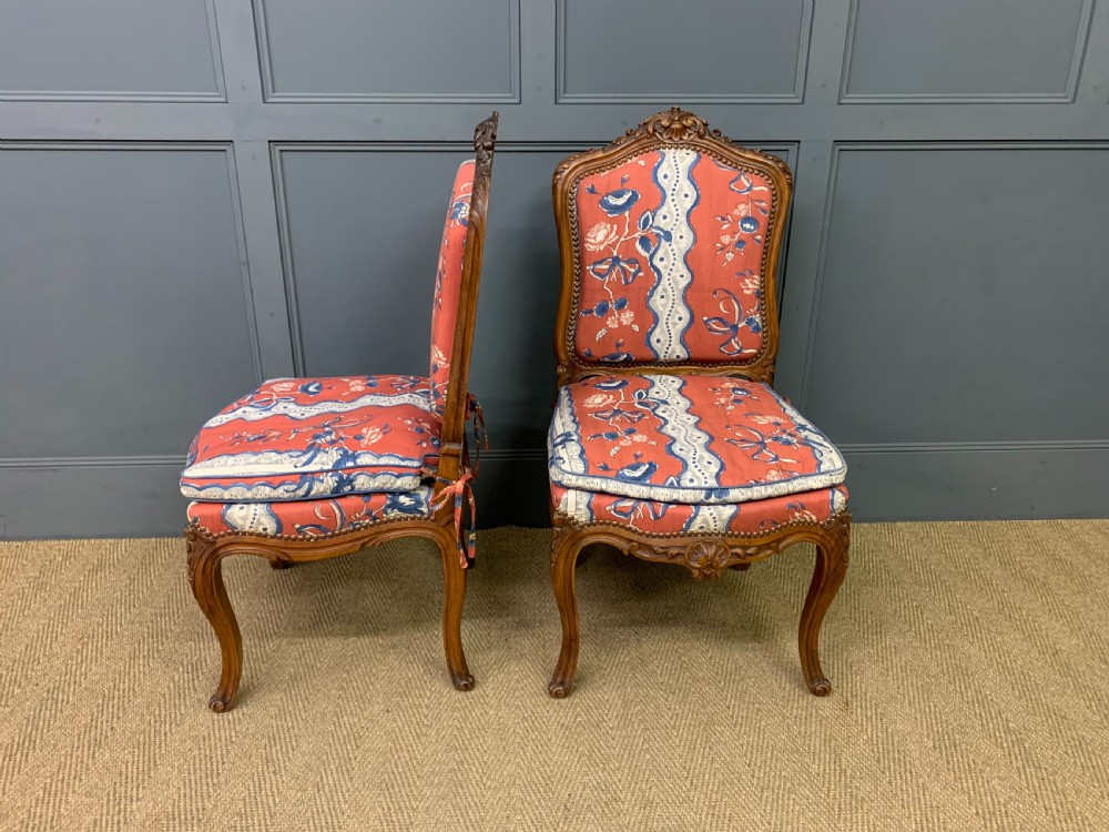 Pair of French Walnut Salon Chairs View V
