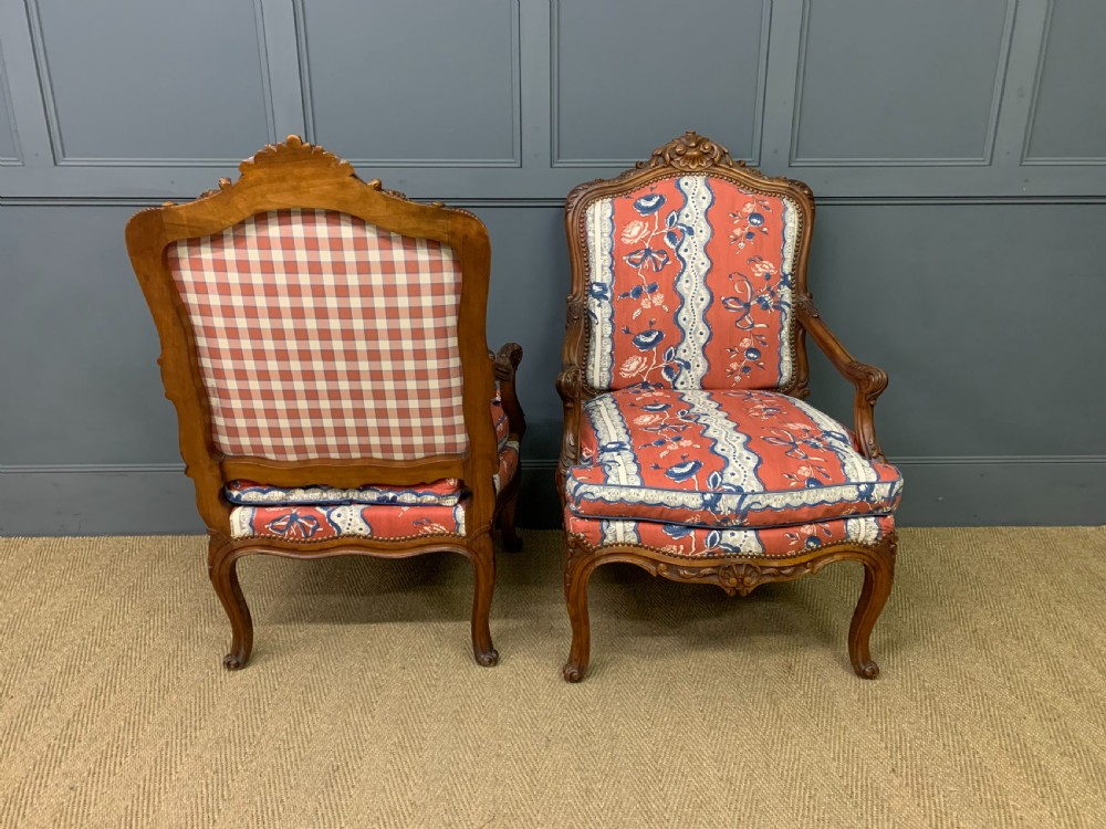 Pair of French Walnut Armchairs View IX
