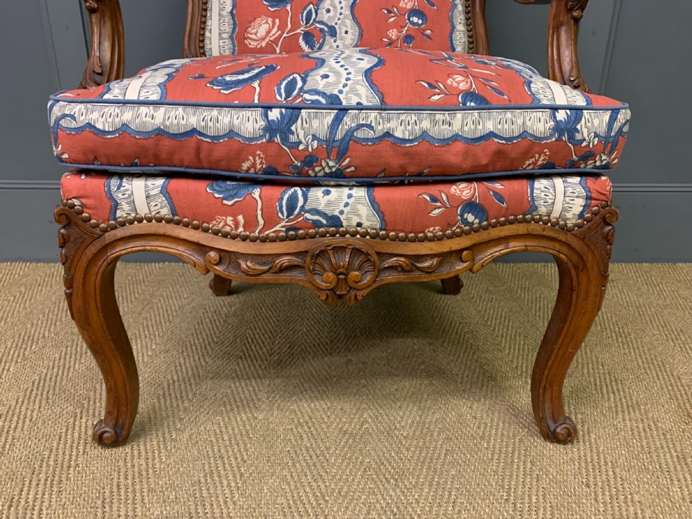 Pair of French Walnut Armchairs View XI