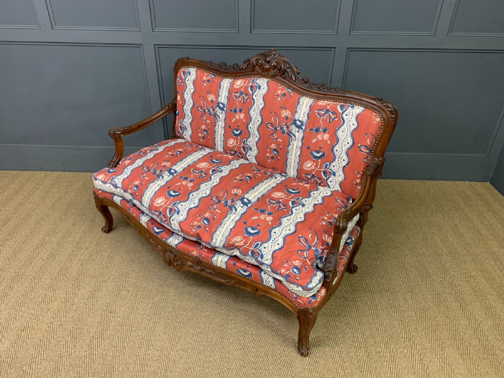 French Walnut Settee View IX