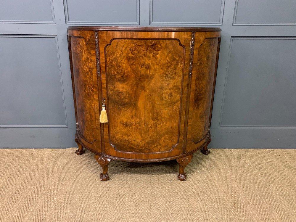 Burr Walnut Demi Lune Commode View II