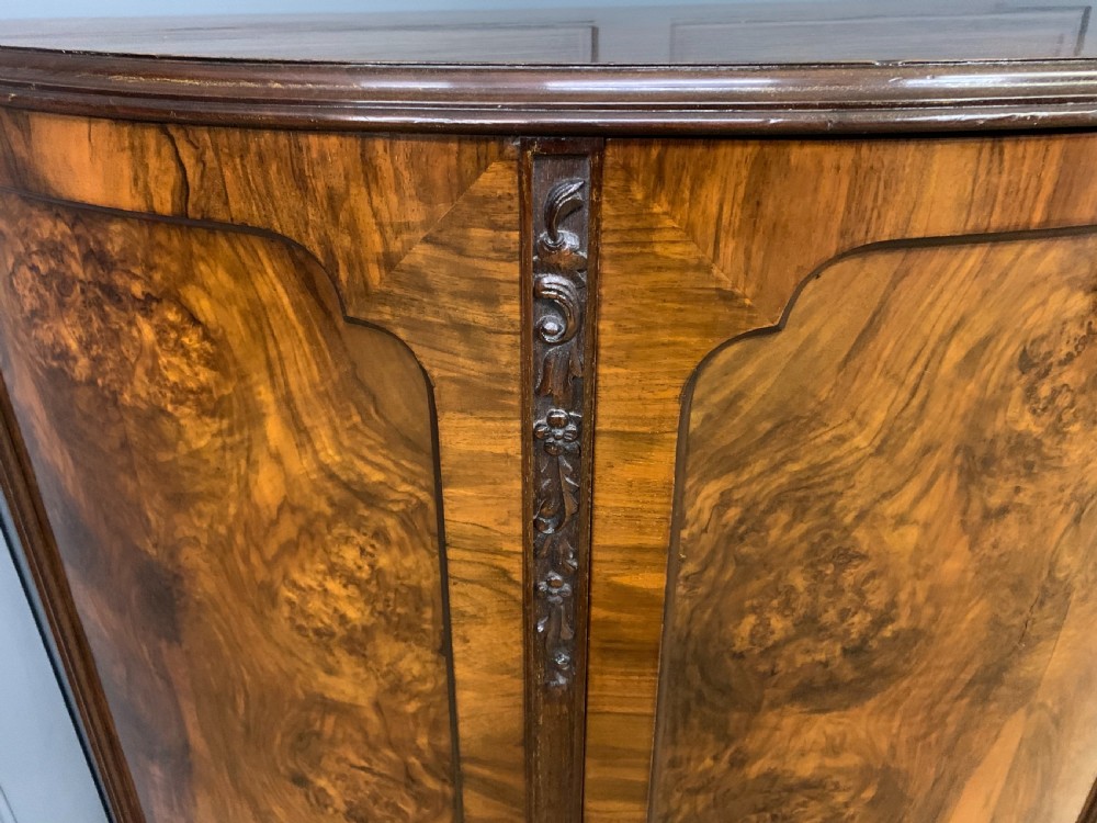 Burr Walnut Demi Lune Commode View IV