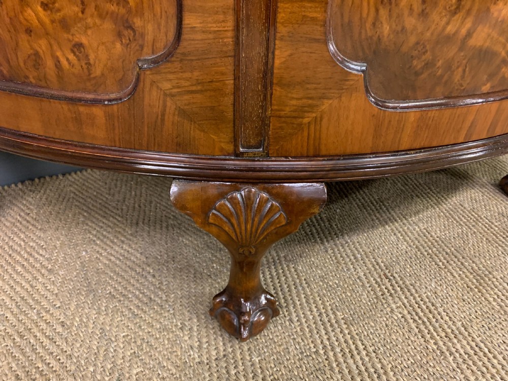 Burr Walnut Demi Lune Commode View V