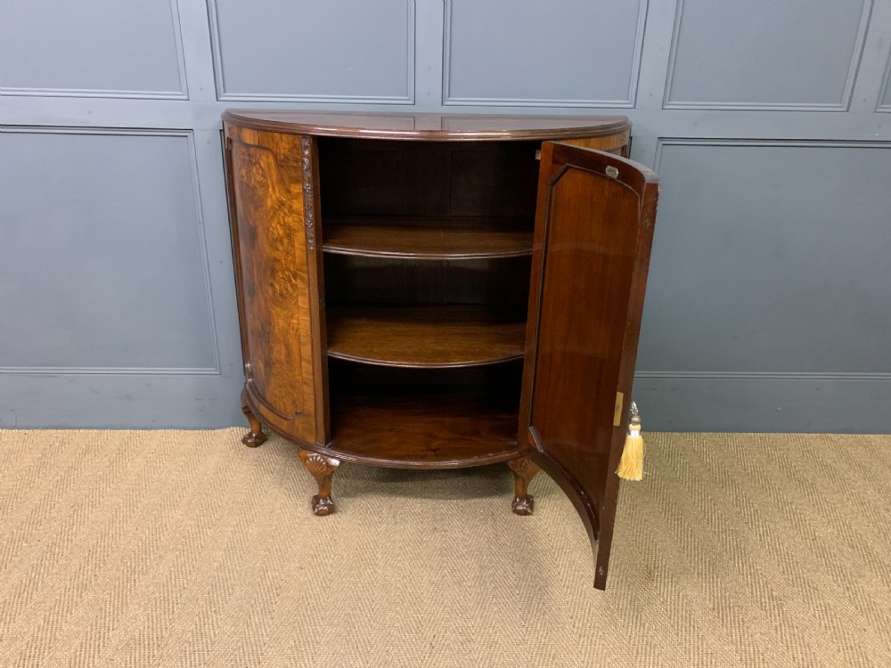 Burr Walnut Demi Lune Commode View VI