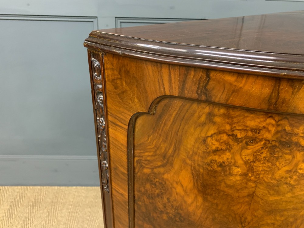 Burr Walnut Demi Lune Commode View IX