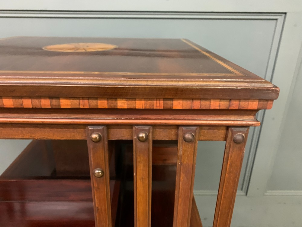 Inlaid Mahogany Revolving Bookcase View V