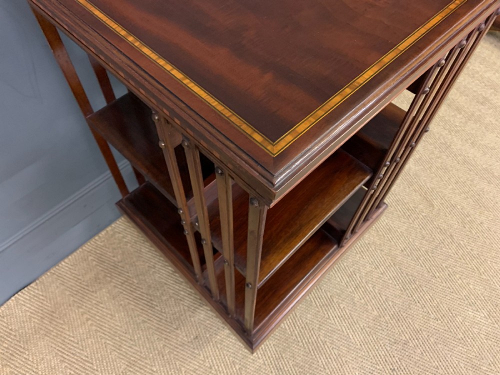 Inlaid Mahogany Revolving Bookcase View VI