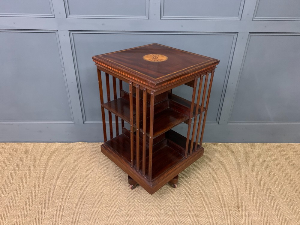 Inlaid Mahogany Revolving Bookcase View VII