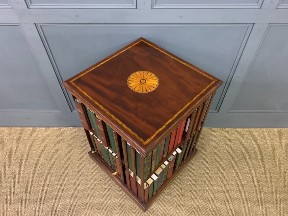 Inlaid Mahogany Revolving Bookcase View IX