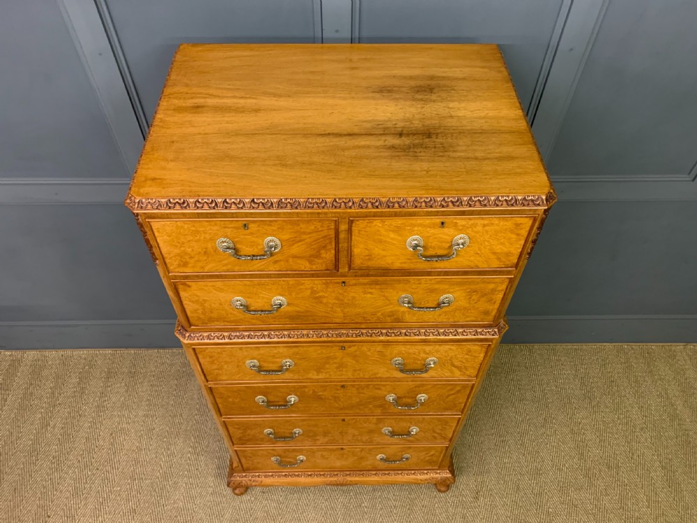 Burr Walnut Tallboy View VIII