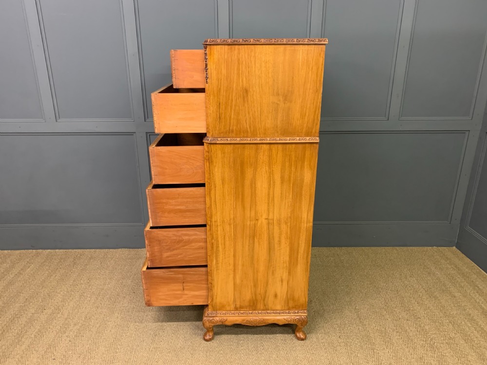 Burr Walnut Tallboy View XIV