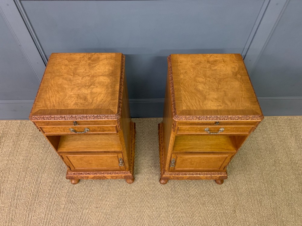 Pair of Burr Walnut Bedside Cupboards View IV