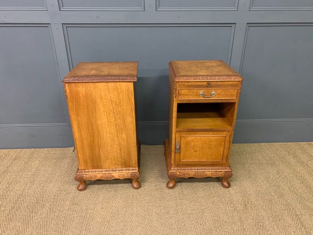 Pair of Burr Walnut Bedside Cupboards View VI