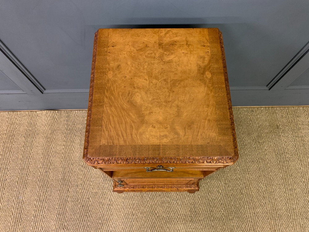 Pair of Burr Walnut Bedside Cupboards View X