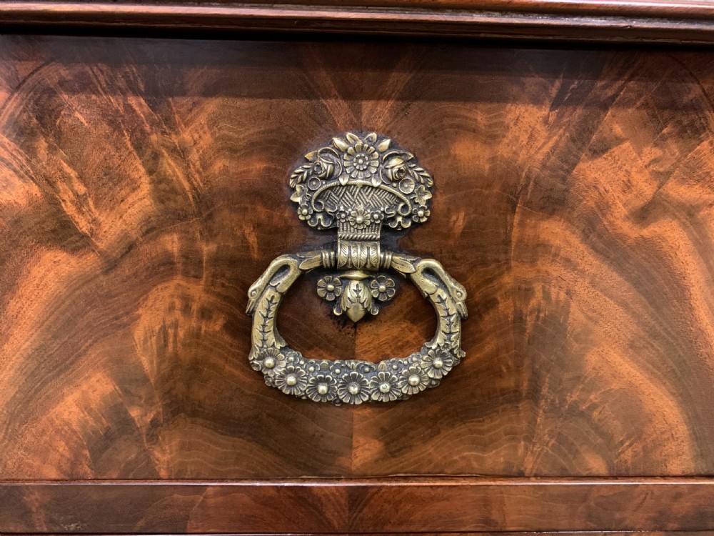 French Flame Mahogany Marble Topped Commode View VI