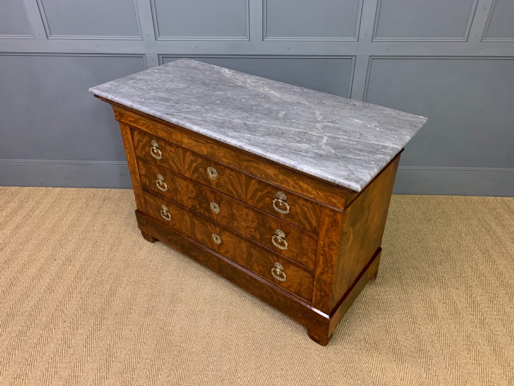 French Flame Mahogany Marble Topped Commode View XIII