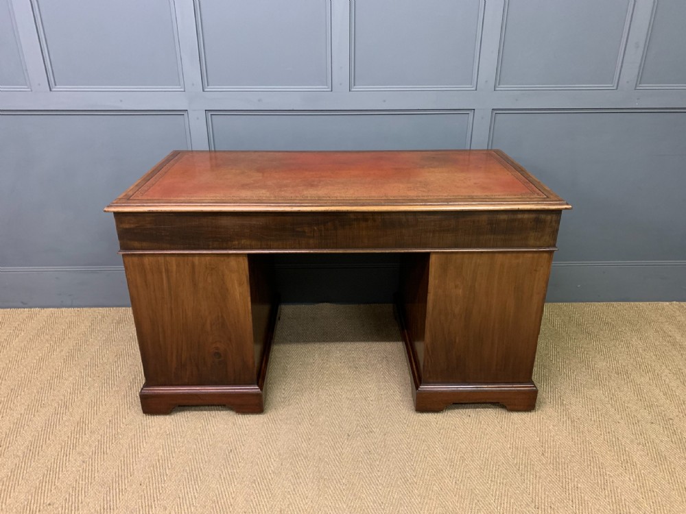 Inlaid Mahogany Pedestal Desk by Jas Shoolbred View XVI