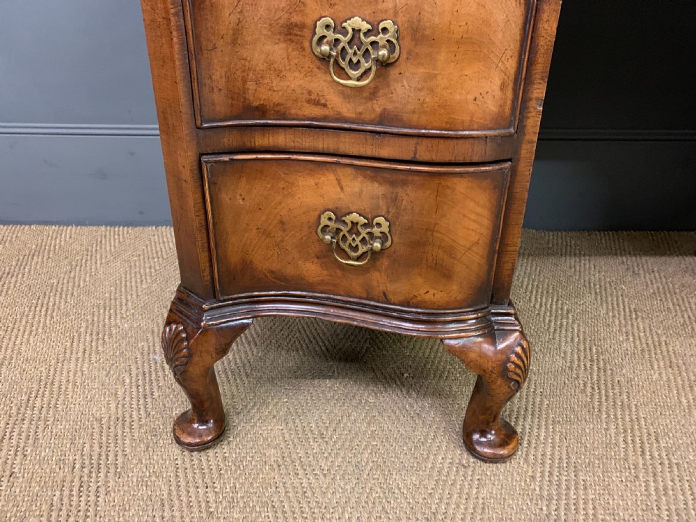 Burr Walnut Serpentine Fronted Desk View VI